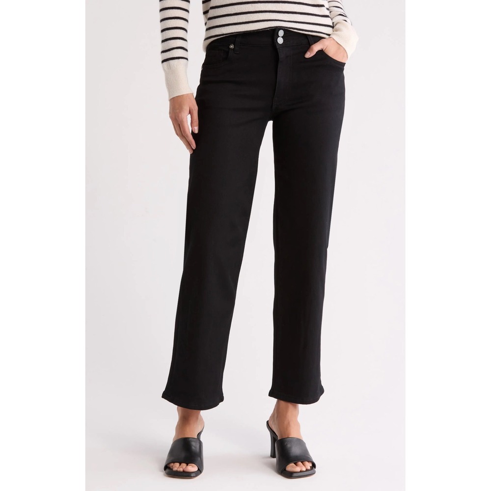 KUT from the Kloth Lucy High Rise Wide Leg Jeans Black Size 10 Stretch Denim - Picture 1 of 11